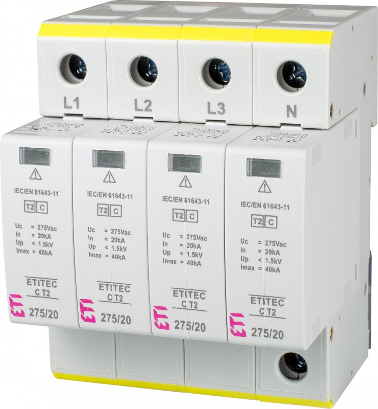 protectie supratensiuni etitec c t2 275/20 4+0 002440395